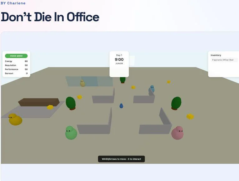 Don&rsquo;t Die In Office prototype game scene with characters around office desks.