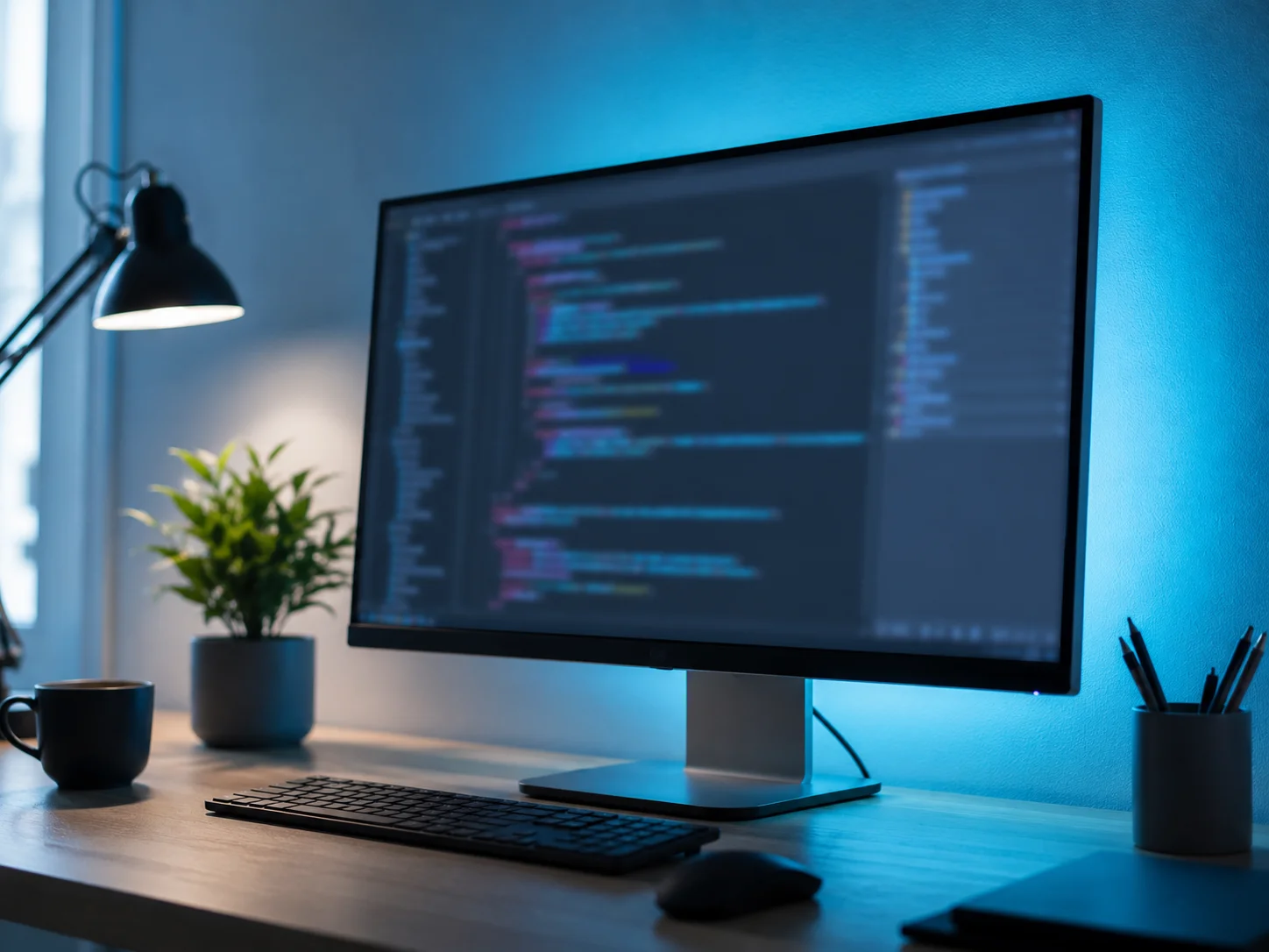 Developers — a screen at night